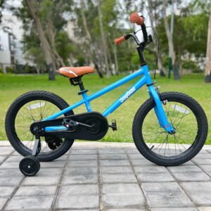Bicicleta para niños con rueditas de apoyo Stitch Aro 18 color Azul