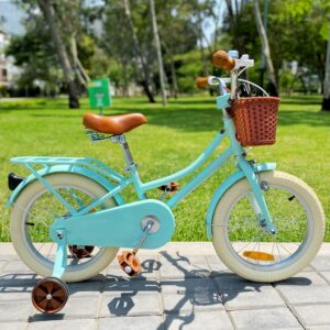Bicicleta para niñas con rueditas de aprendizaje Stitch Aro 16 Color Verde Agua
